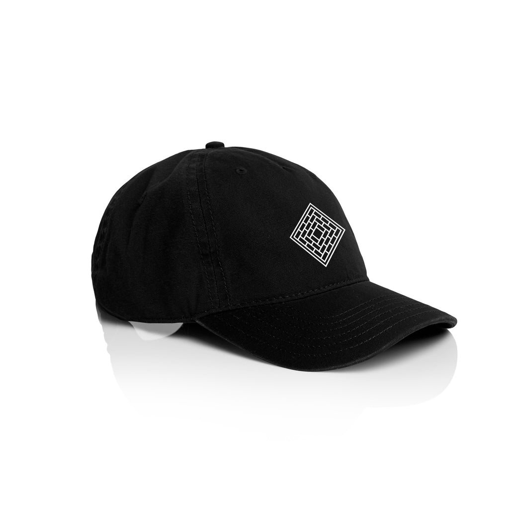 EMBROIDERED LOGO CAP - BLACK