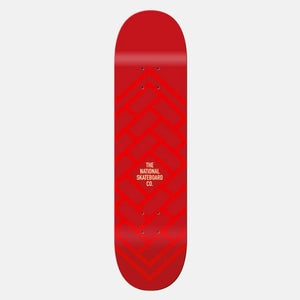 The National Skateboard Co. - 8.5" LOGO GLOSS & MATTE RED SKATEBOARD DECK (MEDIUM CONCAVE)