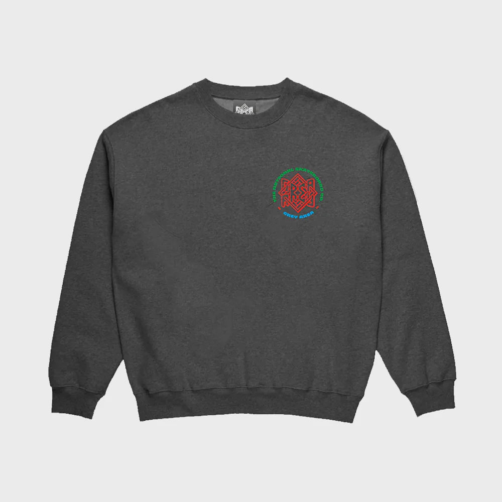The National Skateboard Co. - GREY AREA CREWNECK SWEATSHIRT- DARK GREY